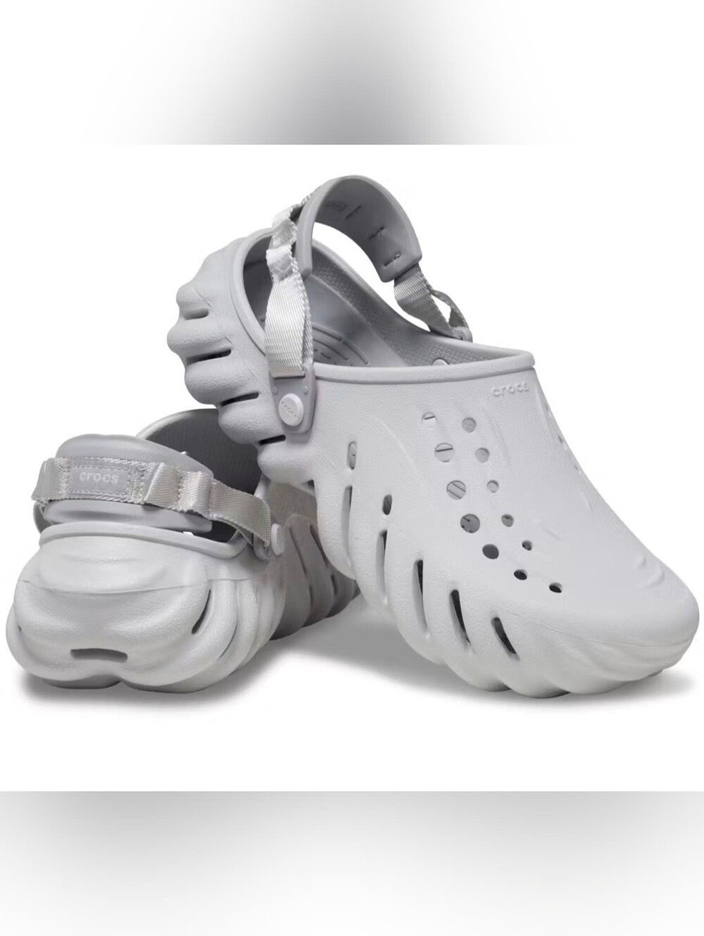 CROCS Kids Echo Clog in White with Black Footbed